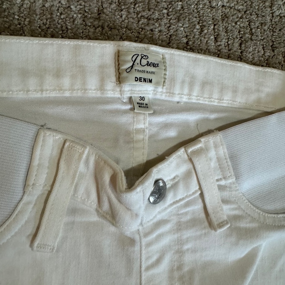 J Crew White Denim Maternity Pregnancy Shorts